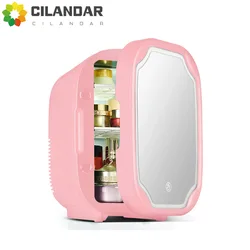 New 2024 Beauty small refrigerator 8L mirror drink breast milk cosmetics skin care products car home dual-use refrigerator mute