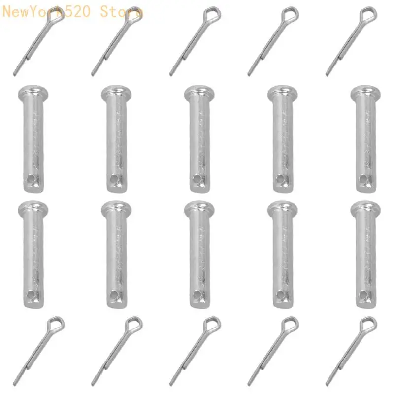 10Pcs Link Hinge Pin Fastening Bolts Flat heads Cylindrical Pin for Trailer Lock N84C