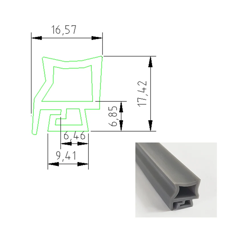 1m Glass Door And Window Extruded Colorful Solid Round Silicone Rubber Door Bottom Seal Strip