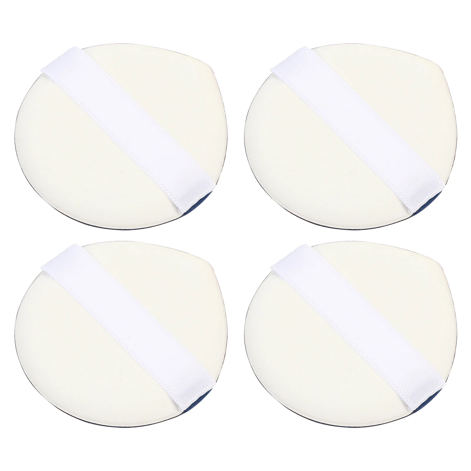 4Pcs Heart Shape Powder Puff Soft Skin Friendly Makeup Applicator Ribbon Handle for Foundation Cream Concealer Blusher Loose