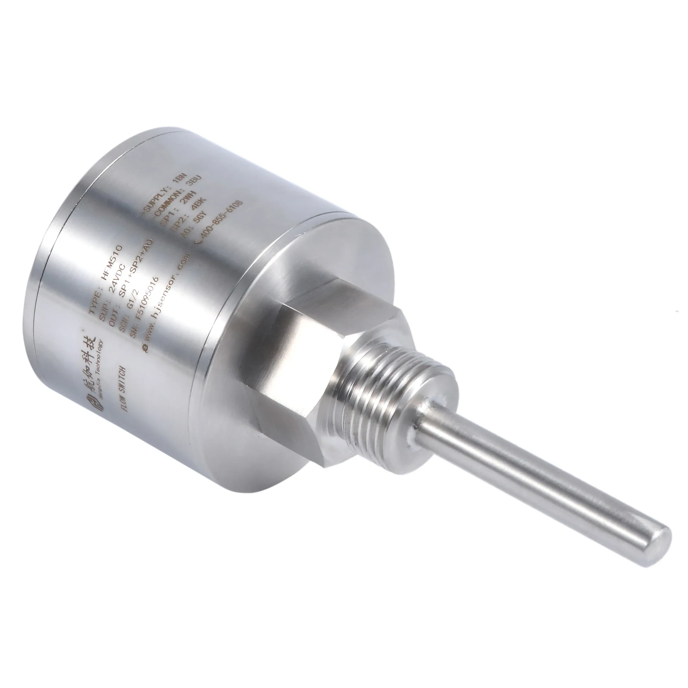 Stainless Steel Thermal Flow Switch (IP67) – Relay Output, LED Display, Water/Air Applications + Custom OEM Options