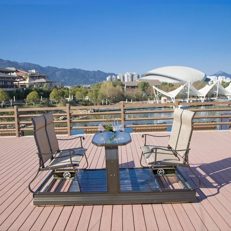 في الهواء الطلق سوينغ فناء حديقة فيلا كرسي متأرجح شرفة رباعية الطاقة كرسي متأرجح منتجع في الهواء الطلق رفع مزدوج #4