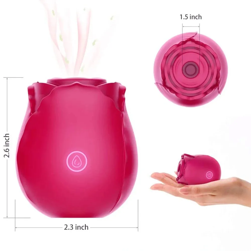 Rose shape vagina sucking vibrator kiss pussy nipple sucker oral licking clitoris stimulation masturbating sex toys for women