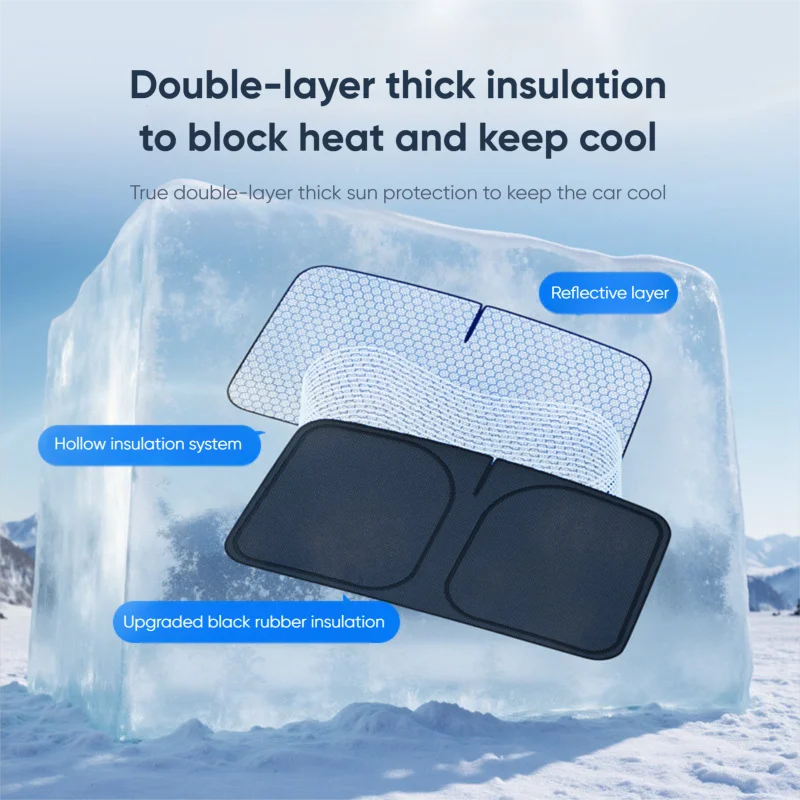 Graphene Car Sunshade Foldable Windshield Visor Anti-UV Car Window Sunshade Cover Auto Heat Insulation Interior Accessories