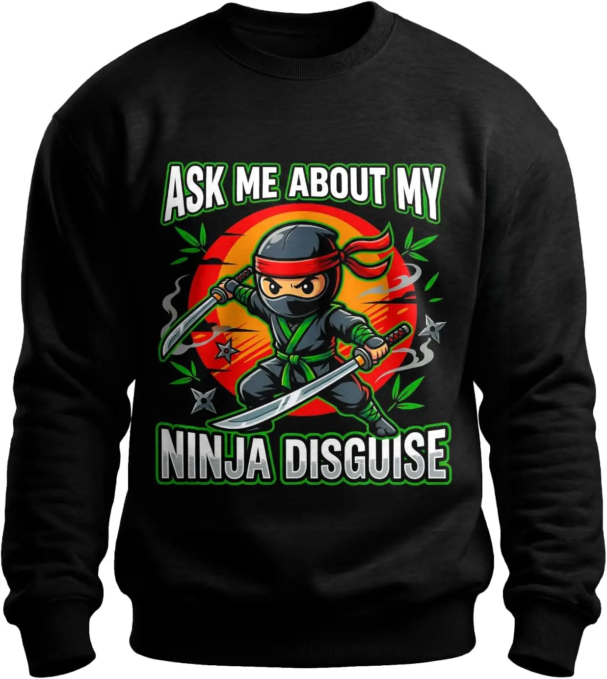 

Спросите меня о моей футболке с принтом ниндзя — классическая унисекс-толстовка с круглым вырезом Gildan 18000, удобные теплые толстовки с круглым вырезом.