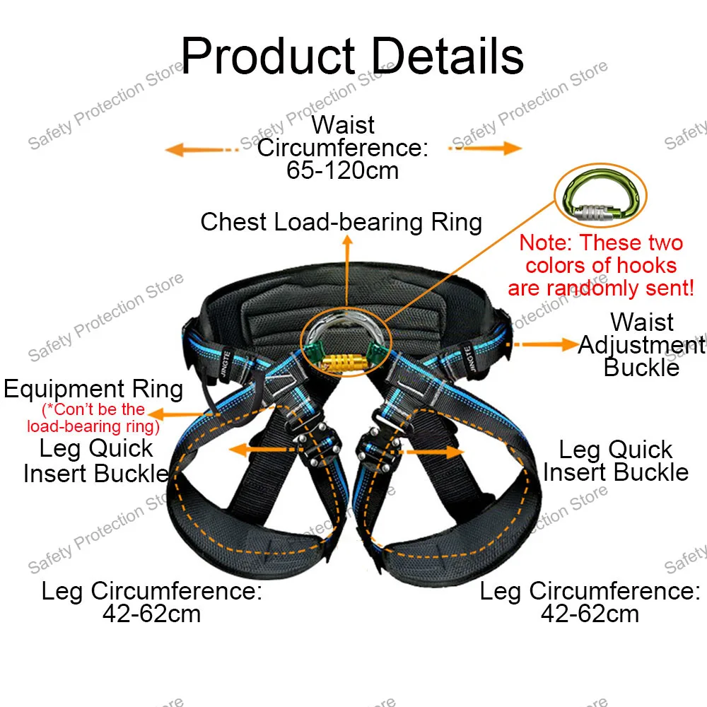 Half Body Outdoor Safety Harness 3-Point Aerial Work Construction Safety Belt Rock Climbing Mountaineering Protection Equipment