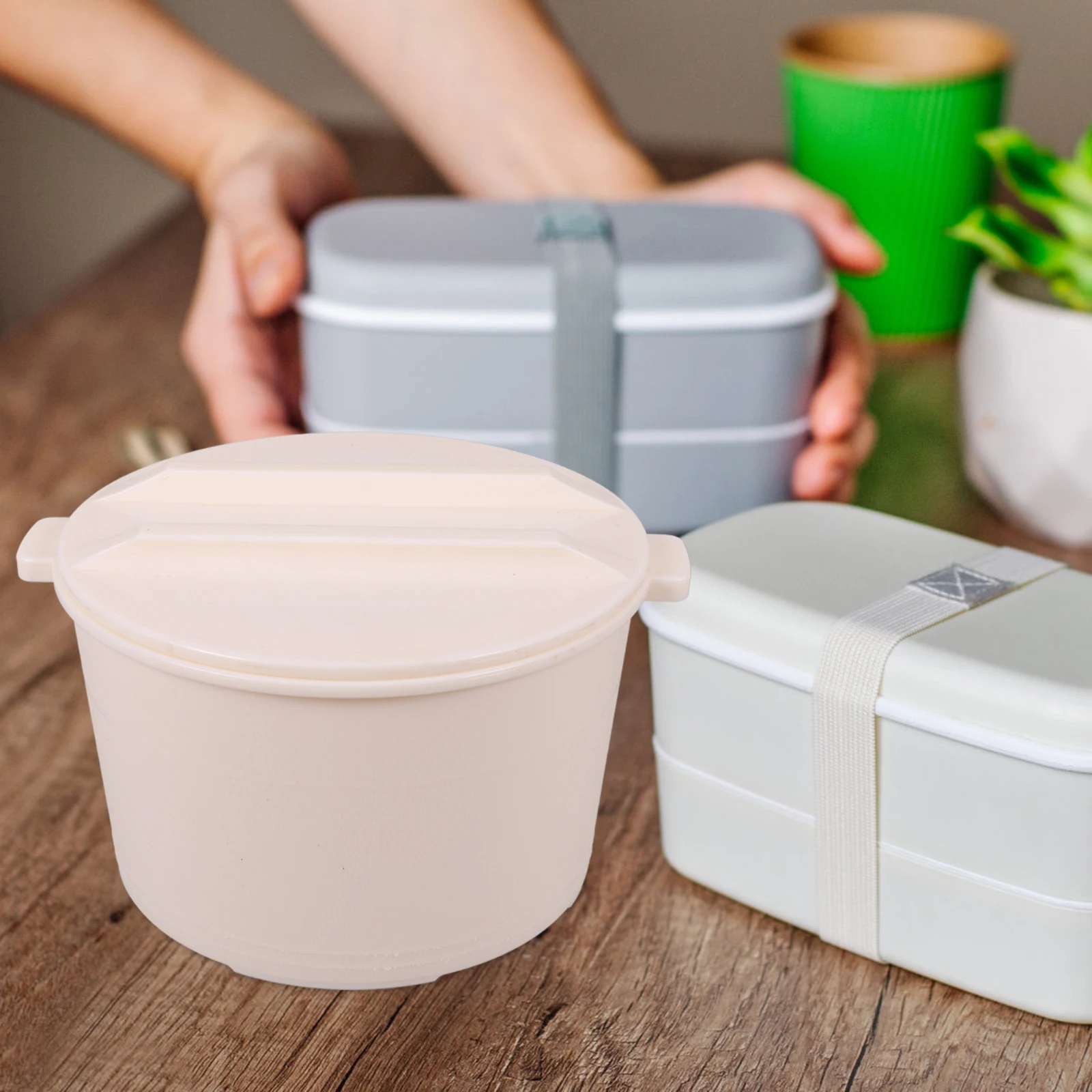 

Heat Resistant Plastic Barrel Large Capacity Multi-Function Lidded Container For Sushi Steamed Storage Kitchen Essential Sticky