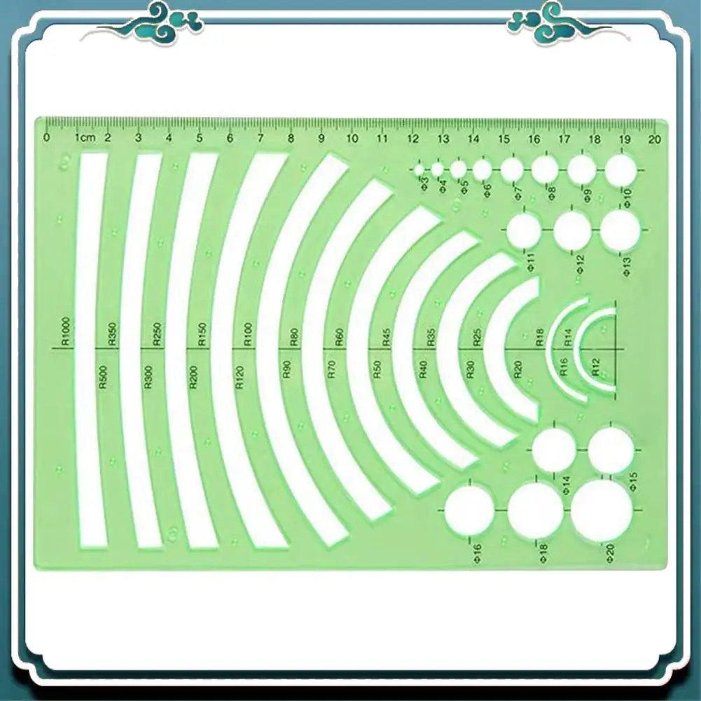 Easy To Use 6 Pcs Drawing Roller Drawings Templates Rulers School Practical Measuring Multifunction Math Stencils Set