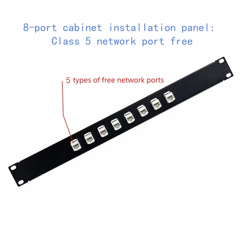 1-Piece 8-Port Rj45 Panel, 19inch Network Patch Panel (Cat5E/Cat6 Optional), 8-Port 19inch Cabinet Network Patch Panel, Cat5E/Cat6 Pass-Through Modular Network Cable Management Panel, Server Room Weak Current Wiring Panel, 8-Port Patch Panel, 19inch Network Patch Panel, Cat5E Cat5E Patch Panel, Cat6 Cat6 Patch Panel