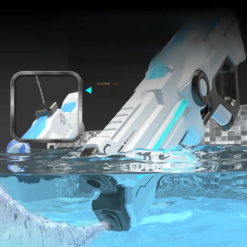 Pistola per spruzzi d'acqua potente automatica ad alta pressione da 12 m Pistole per spruzzi d'acqua elettriche continue ad alta capacità Giocattoli regalo di compleanno