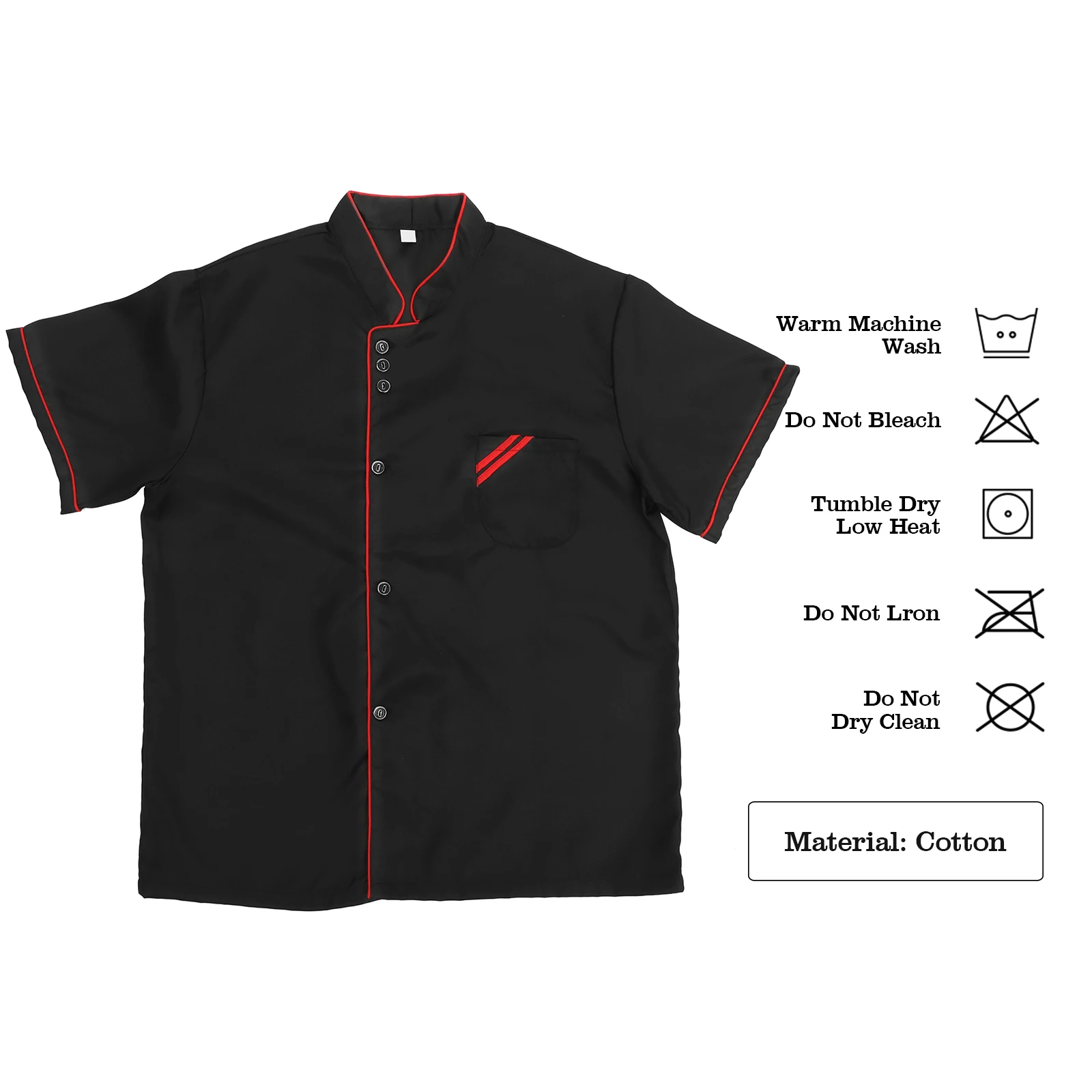 Camisa de Chef de Manga Curta Preta XXL Respirável Resistente ao Uso Resistente a Óleo Fácil de Limpar Uniforme Unissex para Catering Restaurante Hotel