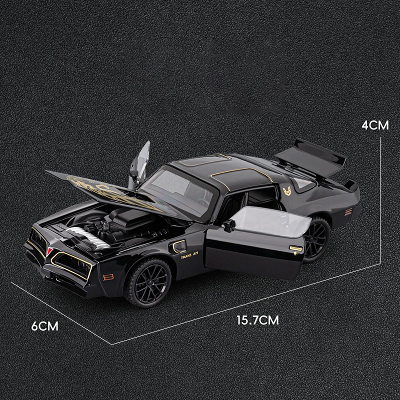 Nuevo modelo de coche musculoso de aleación Firebird 1:32, sonido y luz, juguete coleccionable para niños, regalo de cumpleaños