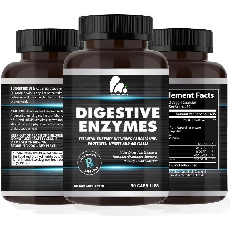 Mezcla de enzimas digestivas y probióticos: protease, lipase, lactase, Lactobacillus acidophilus, casein y Bacillus sub한