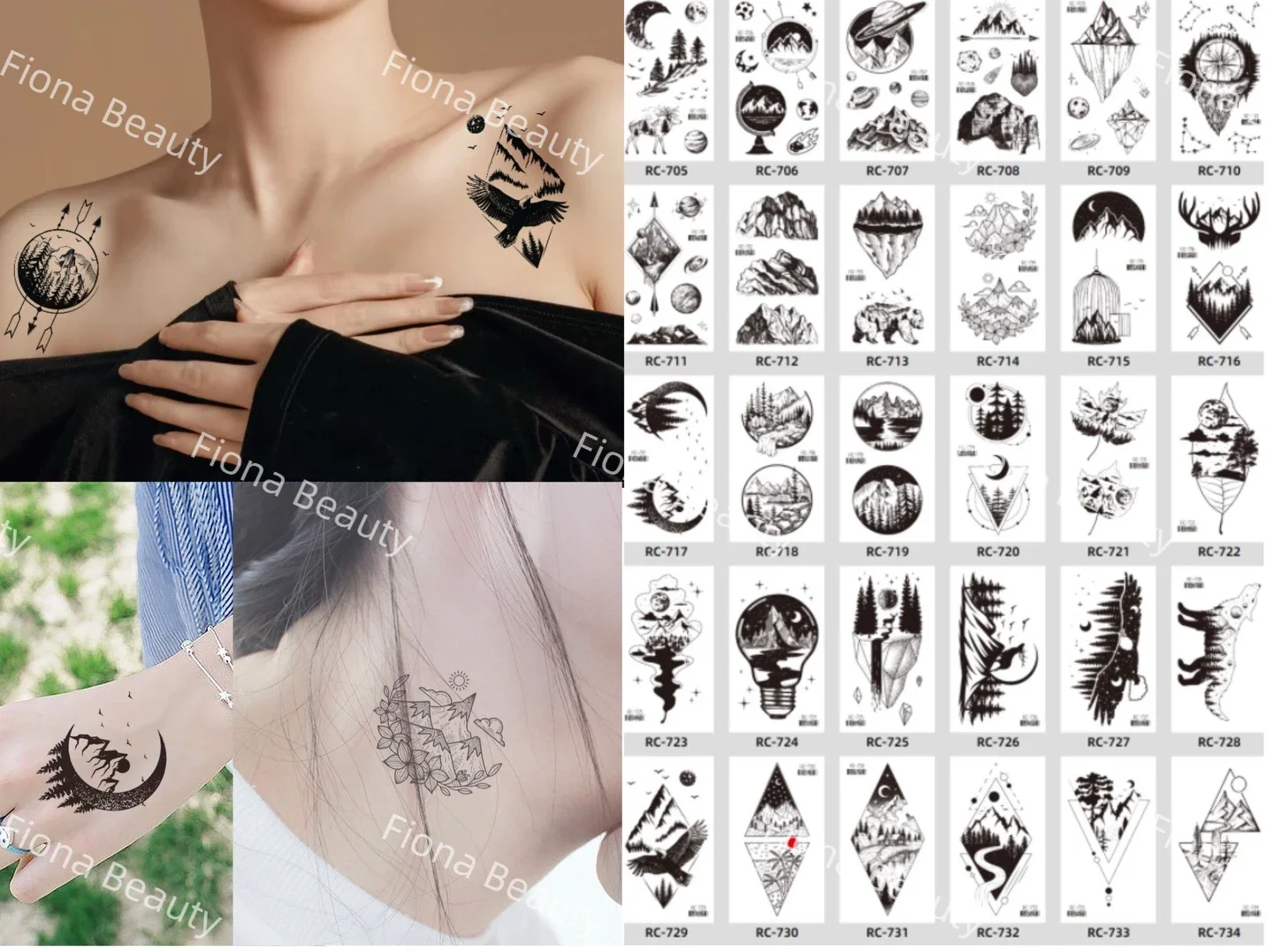 30 Sheets Waterproof Black Tattoo Feather Women Body Hand Face Art Drawing Temporary Tattoo Stickers Men Finger Words Tatto