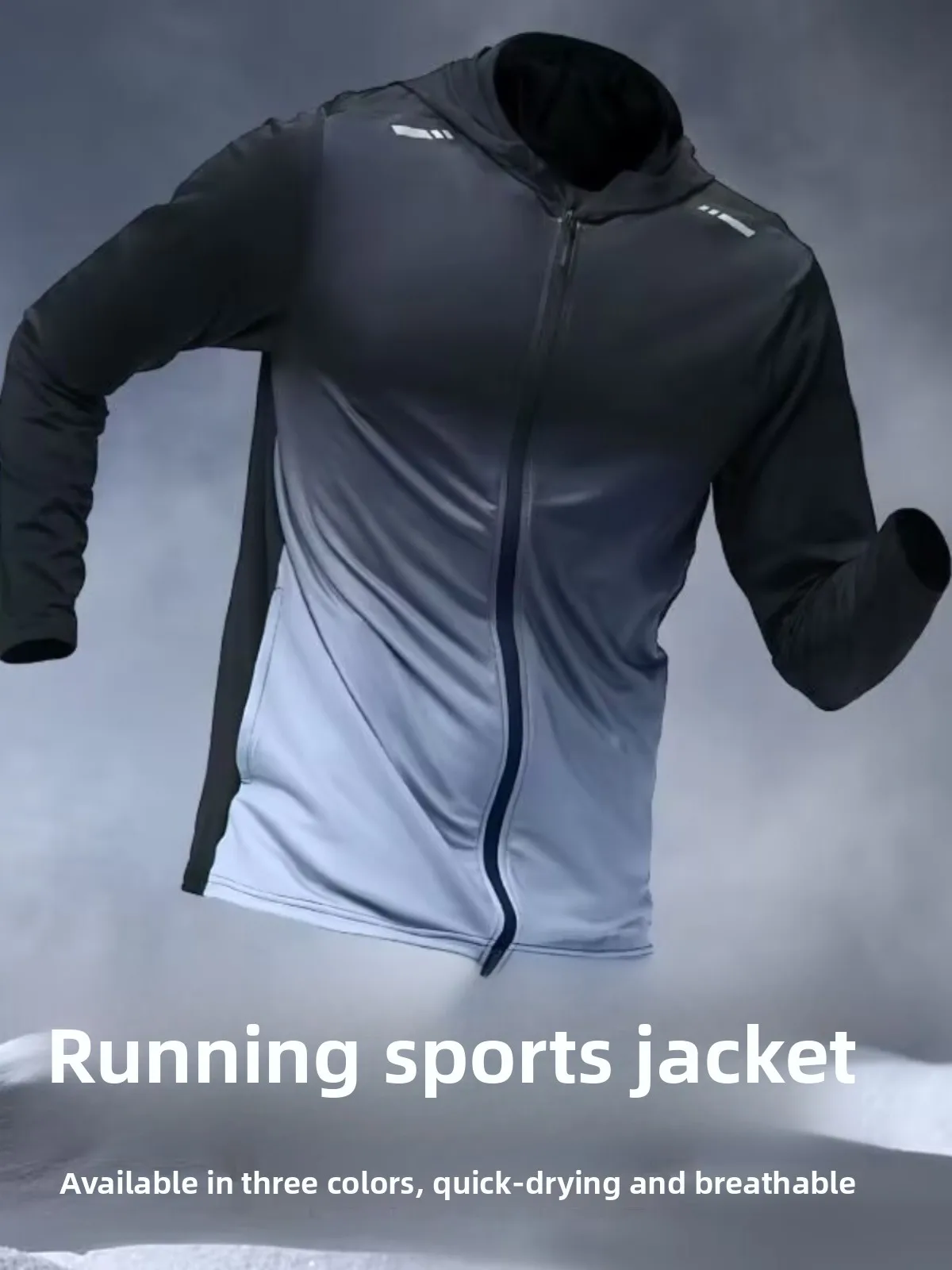 Men's Spring Autumn Running Windproof Quick Dry Training Outdoor Thin Jacket Long Sleeve Cycling Hooded Top Breathable Wear