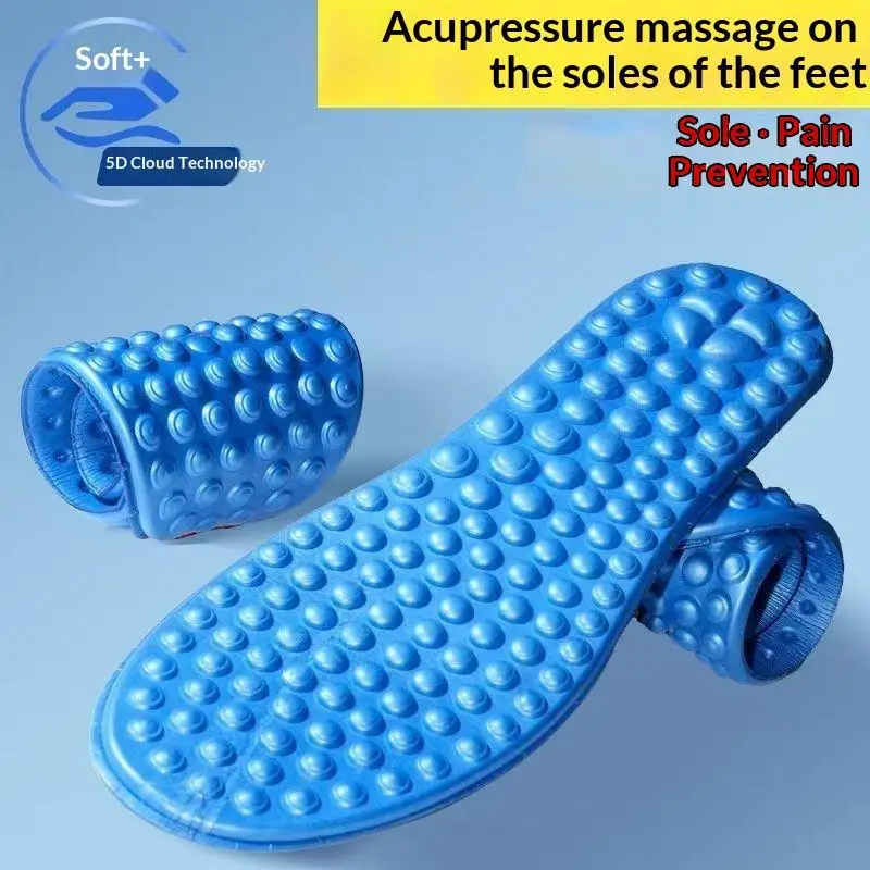 1 Paar Vollflächen-Akupunktur-Massage-Einlegesohlen 5D-Massage für Männer und Frauen zur Fußgesundheit, lindert Fußermüdung, weiche Sport- und Freizeitschuhe – Detail 7