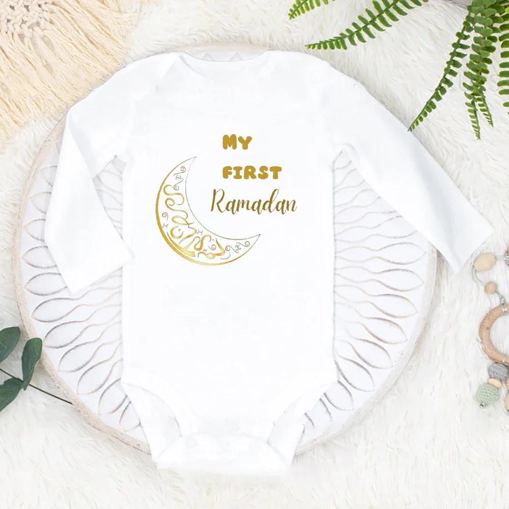 Baby Eid Romper My First Ramadan Newborn Outfit Toddler Ramadan Clothes Infant Eid Bodysuits Baby Shower Keepsake Gifts