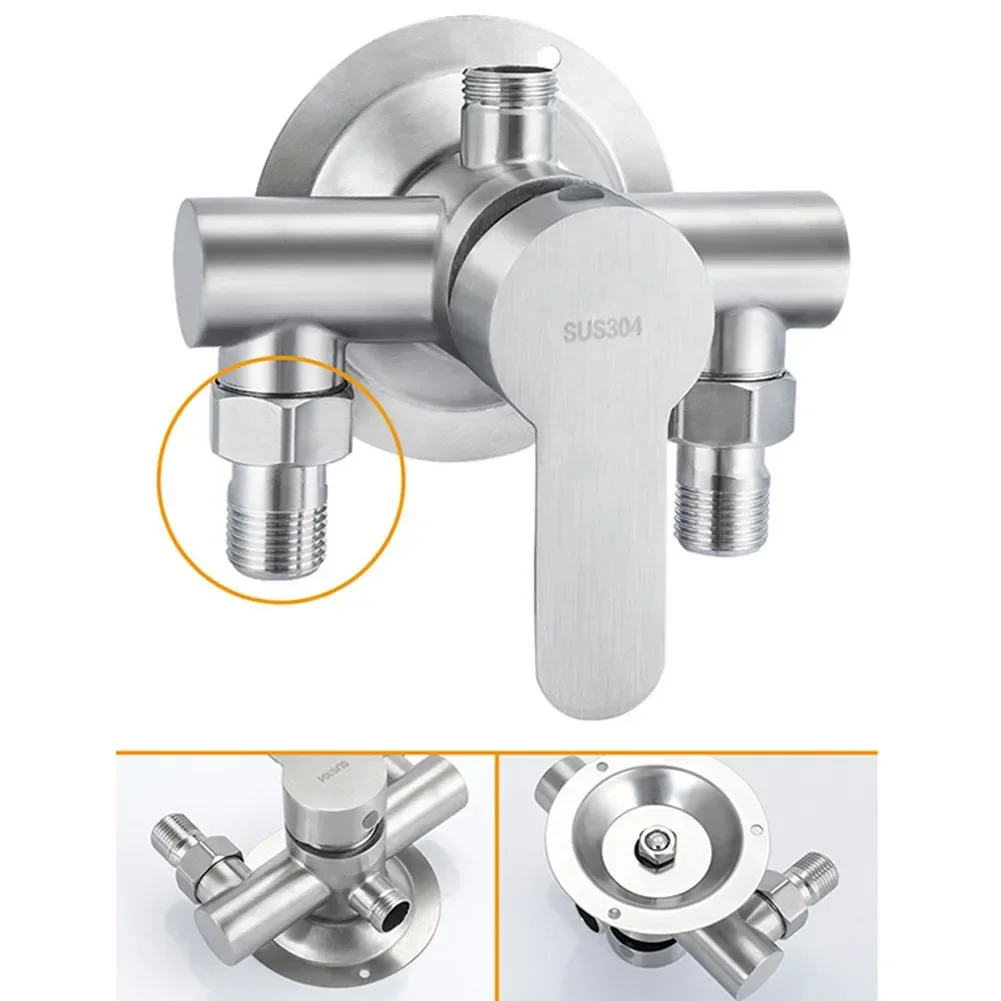 1 Pcs Stainless Steel Shower Faucet Hot And Cold Water Mixer Wall Mounted Metal Handle G1/2