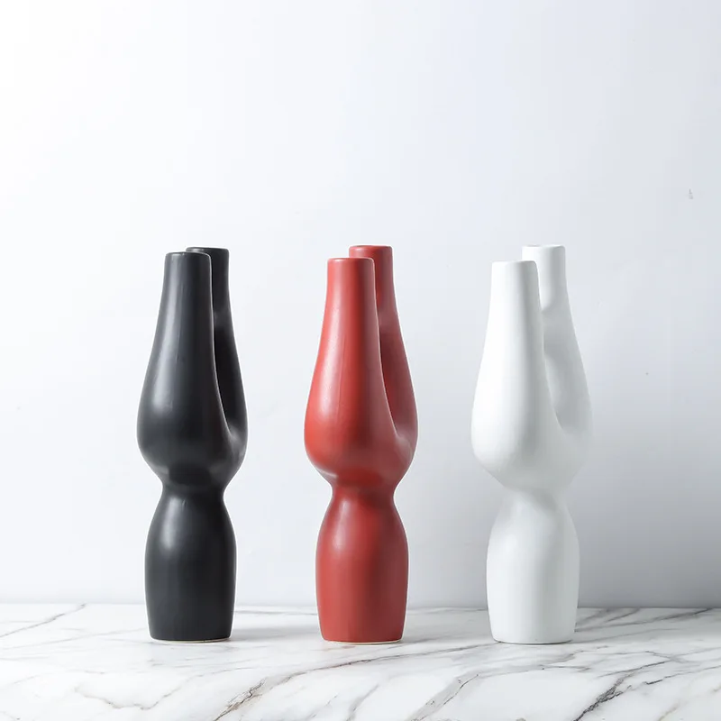 Geometric tree branch ceramic flower vase decoration  style modern Nordic minimalist bookshelf wine cabinet foyer decoration