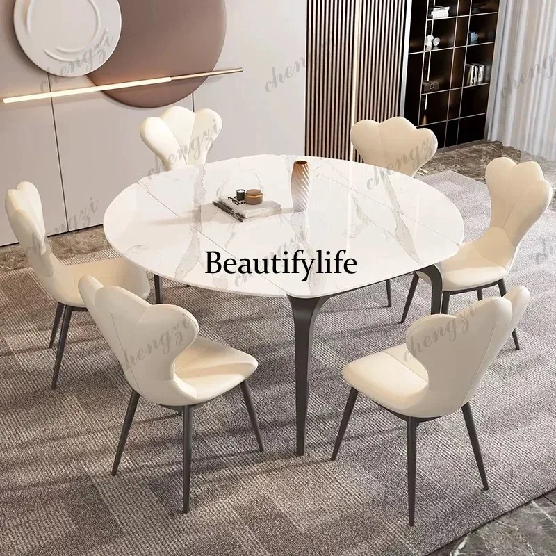 

P182 Simple Modern Modern Dining Table Light Luxury Romantic White Restaurant Table Art Cute Designer Mesas De Jantar