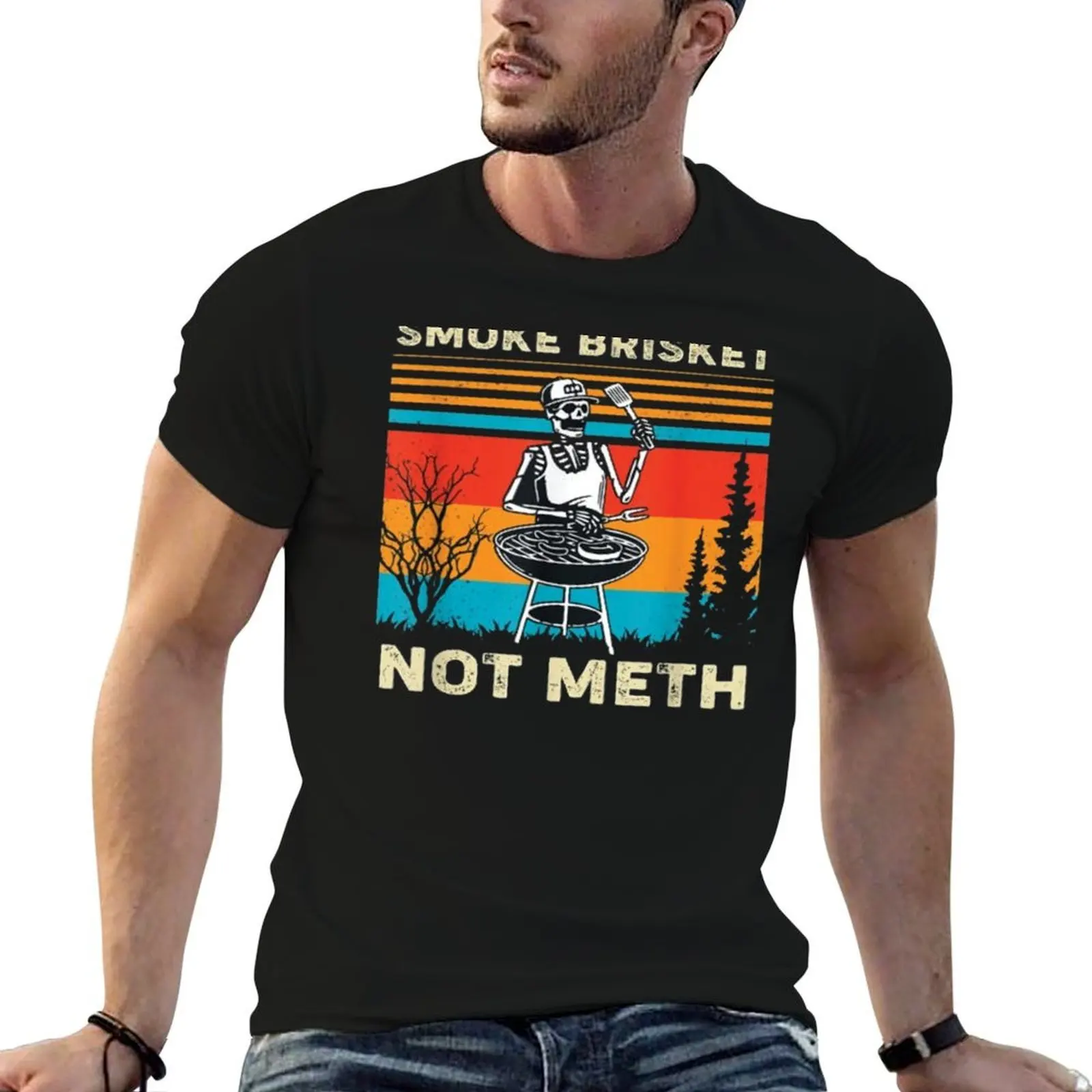 

T-Shirt oversize man SMOKE t graphic t METH BRISKET shirts t NOT shirts for anime shirts designer