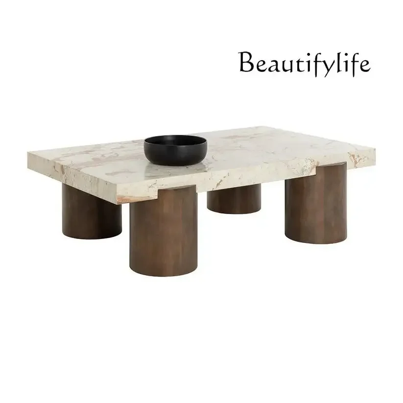 

vV Senior designer creative rock slab coffee table simple small apartment living room Italian retro style coffee table