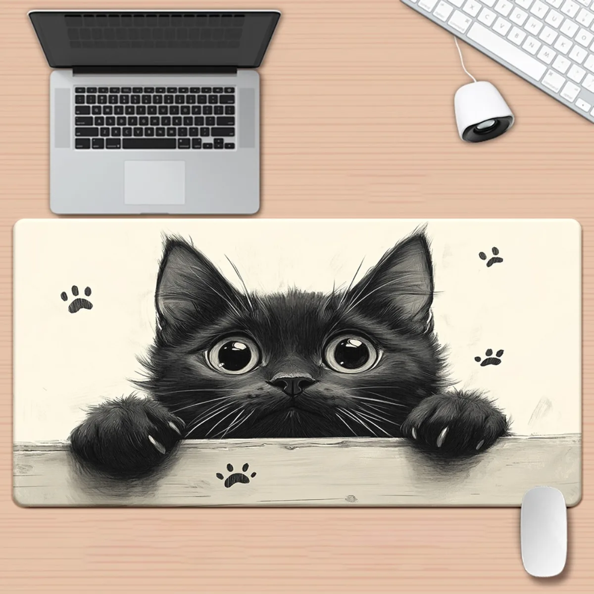 

Black Cat probe over the mountain stack high-definition printed mousepad rubber base is suitable for office and game Settings