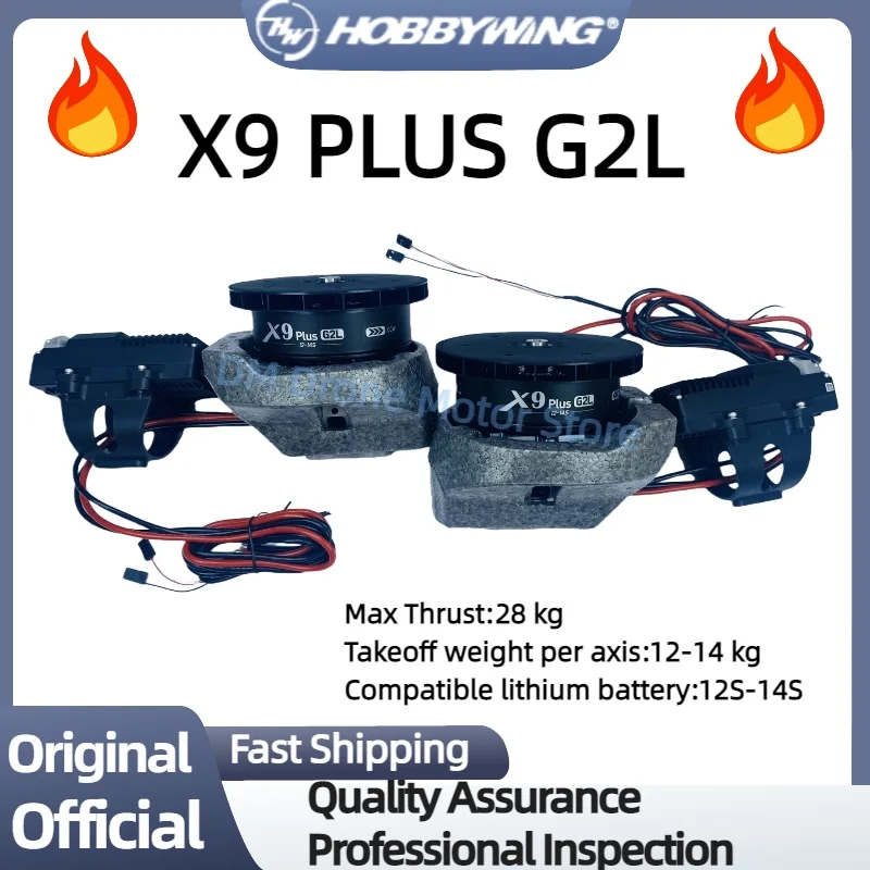 

New Motor X9 Plus G2L Hobbywing Motor 28 kg Max Thrust 150A FOC ESC 9620 80KV Motor 4314 Blades Propeller For Drone Multirotor