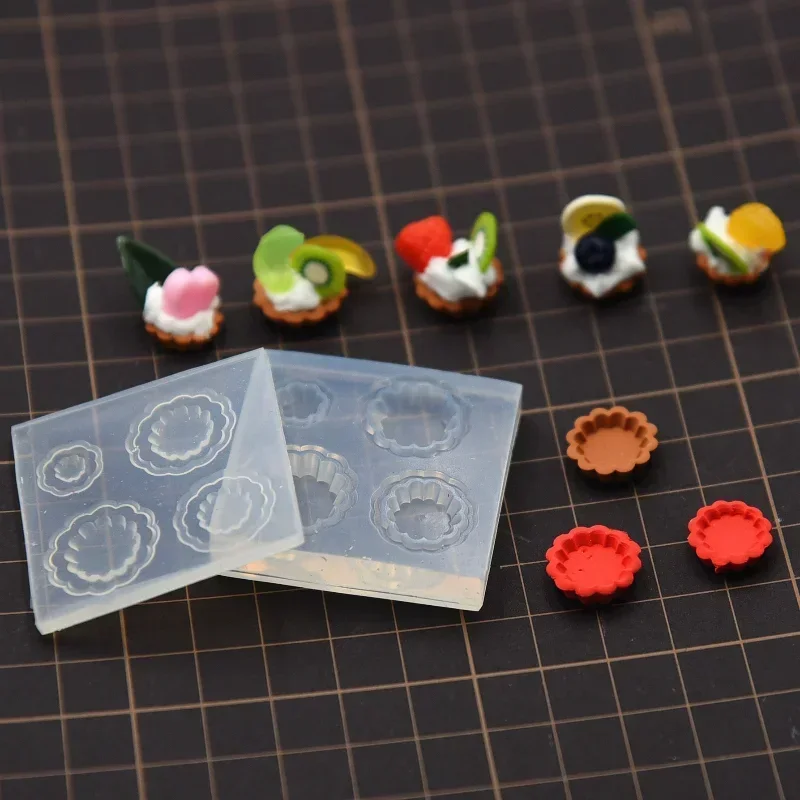 Miniature Fruit Tart Bottom Support Silicone Mold Simulated Cake Dessert Bottom Tray DIY Doll House Mini Food Toy Clay Tool view 6