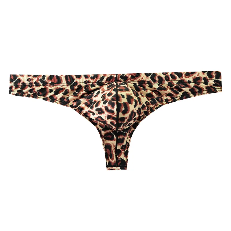 Men's Leopard Print Thong Quick-dry Low Rise U-convex Sexy Underwear
