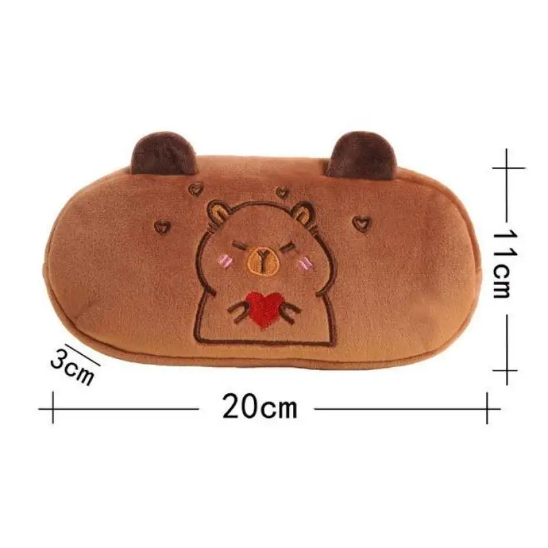 Cartoon Cute Plush Capybara Pencil Case Large Capacity Stationery Storage Bag Kawaii Doll Plush Storage Package Stationery Box
