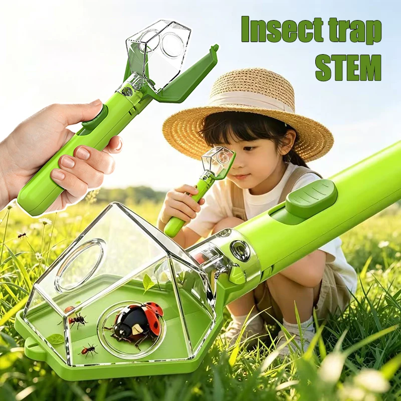 Kids Bug Catcher Handheld Insect Viewer, Nature Exploration STEM Toy, Fun Outdoor Science Trap Gift for Children Camping Yard