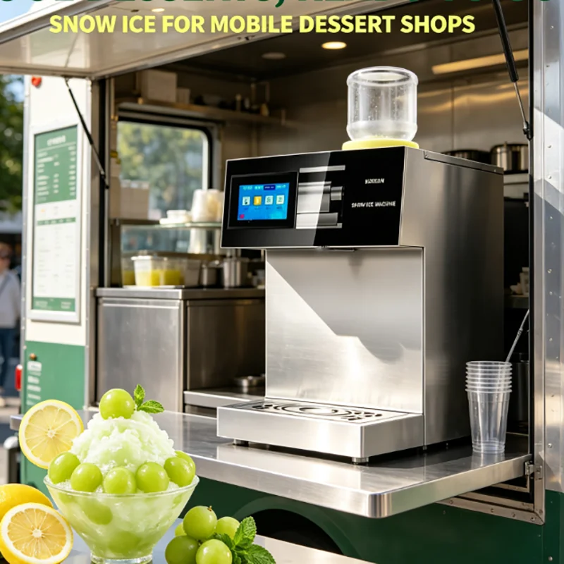 Stainless Steel Intelligent Snowflake Ice Machine Commercial Snow Cone Machine Shaved Ice Multi-Function Fruit Flavor Ice Cream