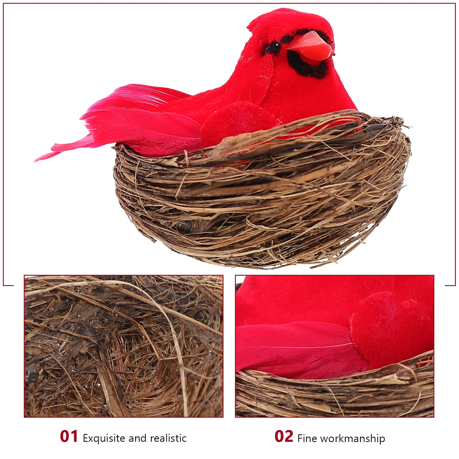 Natural Home Decor Christmas Decoration Bird Models Fake The Cardinal Foam Garden Statue