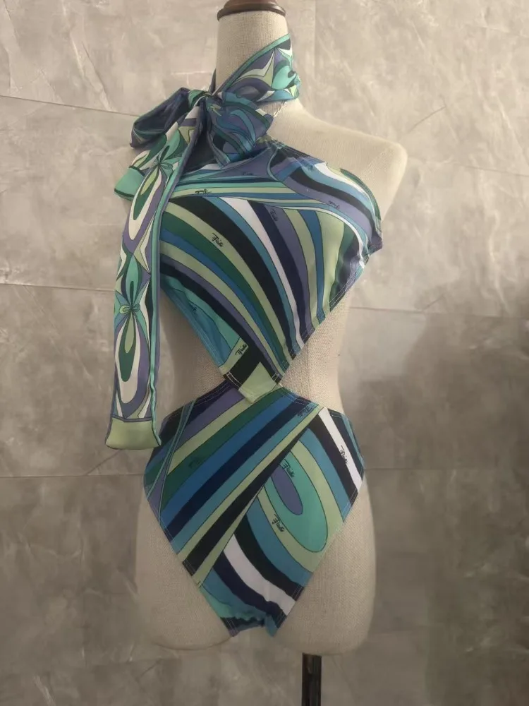 

Luxury Women's Headband Swimsuit Designer Brand Scarf Bikini Set Beach Swimwear