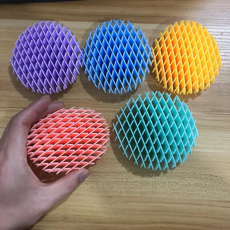 3D Color Box Elastic Mesh Pet Toy Stress Relief Decompression Deformable Toy for Dogs Cats Elastic Deformation Pet Chew Toy image 5