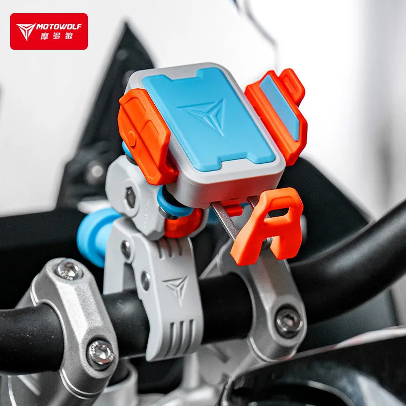 Motowolf Anti-Vibration Motorbike Phone Bracket Quick Disassemble Aluminum Navigation Stand