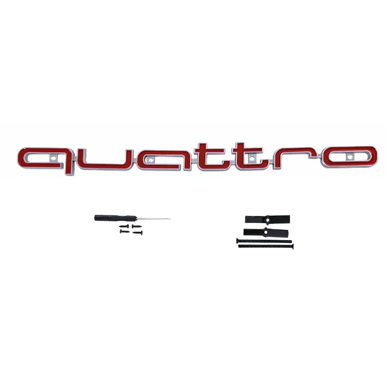 Audi Quattro Emblem 3D ABS Kühlergrill-Emblem für A3 A4 A5 A6 A6L A7 A8 Q3 Q5 Q7 S3 S4 S5 RS3 RS4 RS6 Zubehör-Abzeichen