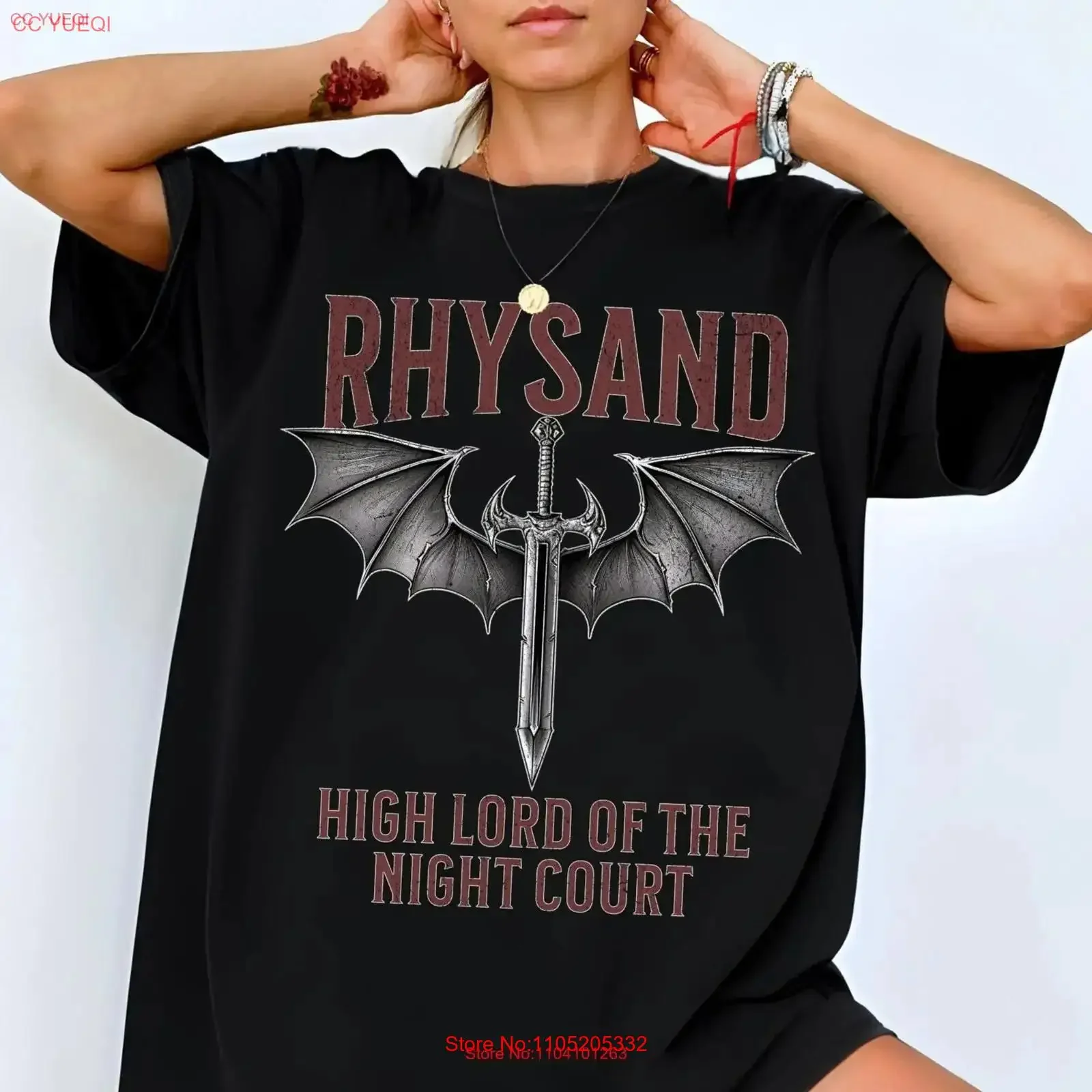 تي شيرت A Court Of Thorns and Roses مرخص رسميًا The Bat Boys ACOTAR Rhysand Night Velaris عتيق مغسول متعدد الاستخدامات #1