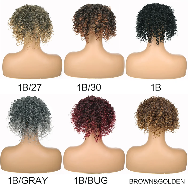 Synthetische mittel kurze afro lockige Haare Topper drei Clips in Haar verlängerung 8 Zoll kann weiß haarlos abdecken