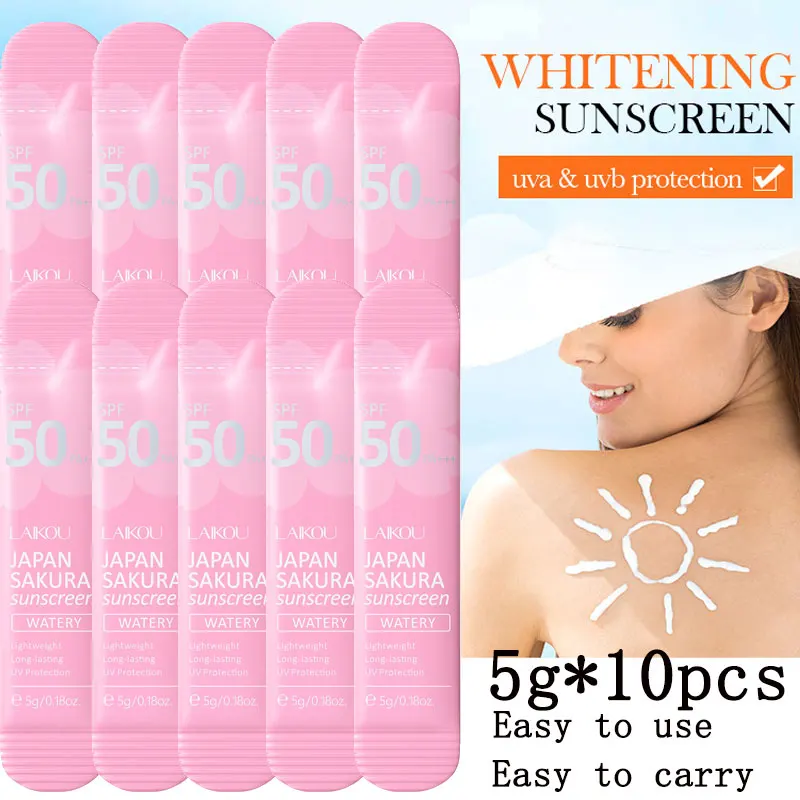 Sakura Sunscreen Cream Protector Facial Sun Block Spf50 Gel Isolation Lotion Cream Bleaching Creams Facial Moisturizer Brighten