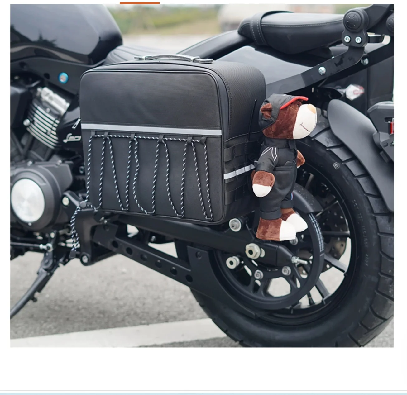 Waterproof, non-destructive quick-release canvas side bags with brackets—compatible with VOGE CU530 and CU625 models.