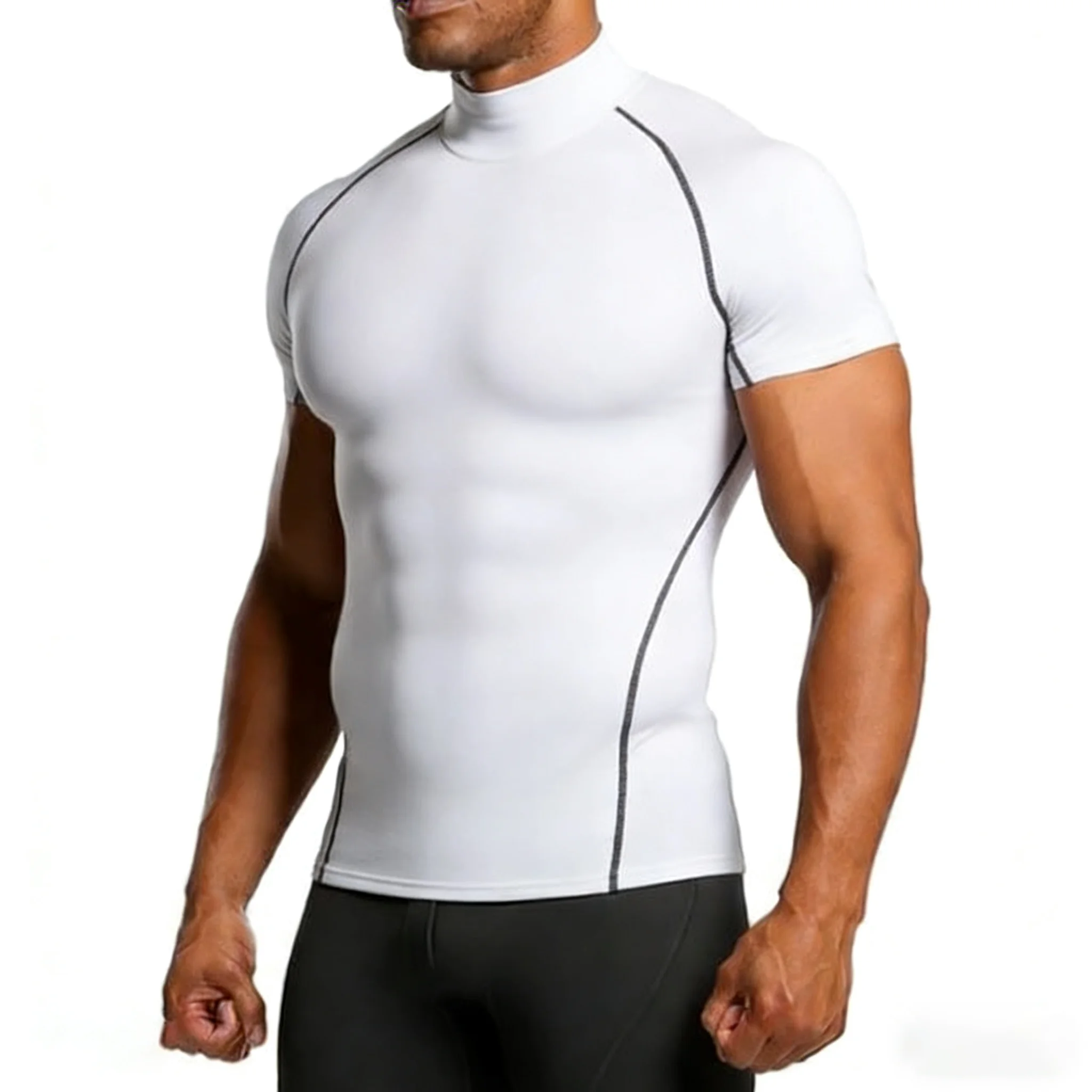 Herren T-Shirt Sommer Sportbekleidung Männer Tops Tee Sommer Kompressions-T-Shirt Fitness-Kleidung Eng Anliegendes Casual T-Shirt für Männer – Detail 4