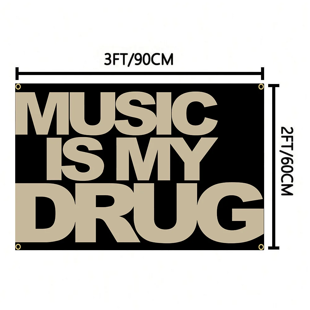 90X150 سنتيمتر الموسيقى هو المخدرات الموسيقى مجردة الكرتون الفن العلم نسيج الجدار الشنق غرفة نوم بار ديكور الغرفة الجمالية #3