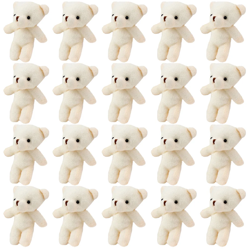 Bonito Mini Urso Estátua Pingente, Minúsculo Pp Algodão, Soft Lovely Decor, 1 peça Nu, bicho de pelúcia, 20 pcs