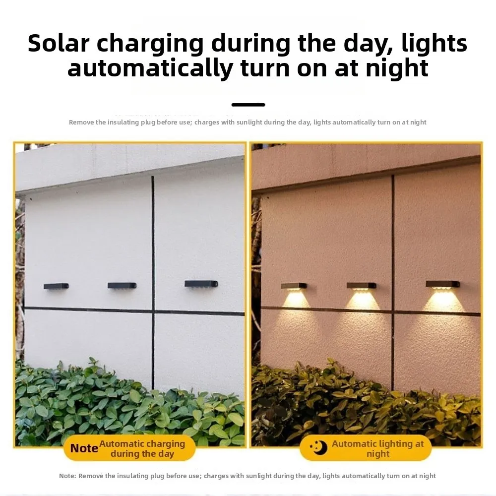 LED Solar Garden Lights Black Shell 1/2/3/4 Lamps Solar Step Lighting Decorative Solar Charging Garden Fence Light Pathway