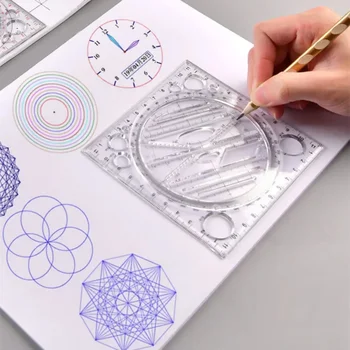 Modèle de dessin rotatif multifonction, conception artistique, architecte de Construction, cercle de géométrie, dessin, échelle de mesure, outils de règle