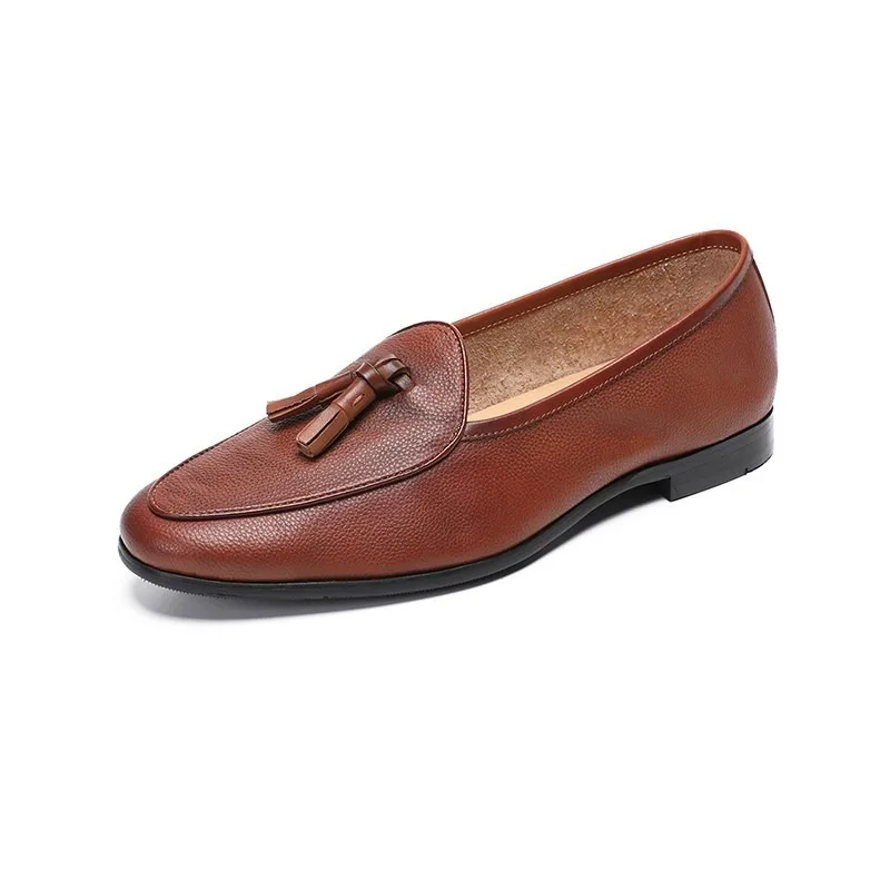 

Genuine Leather Tassel Loafer Men's Casual Business Slip on Flat Work Walking High Quality Shoes Male Dress Fashion Oxfords