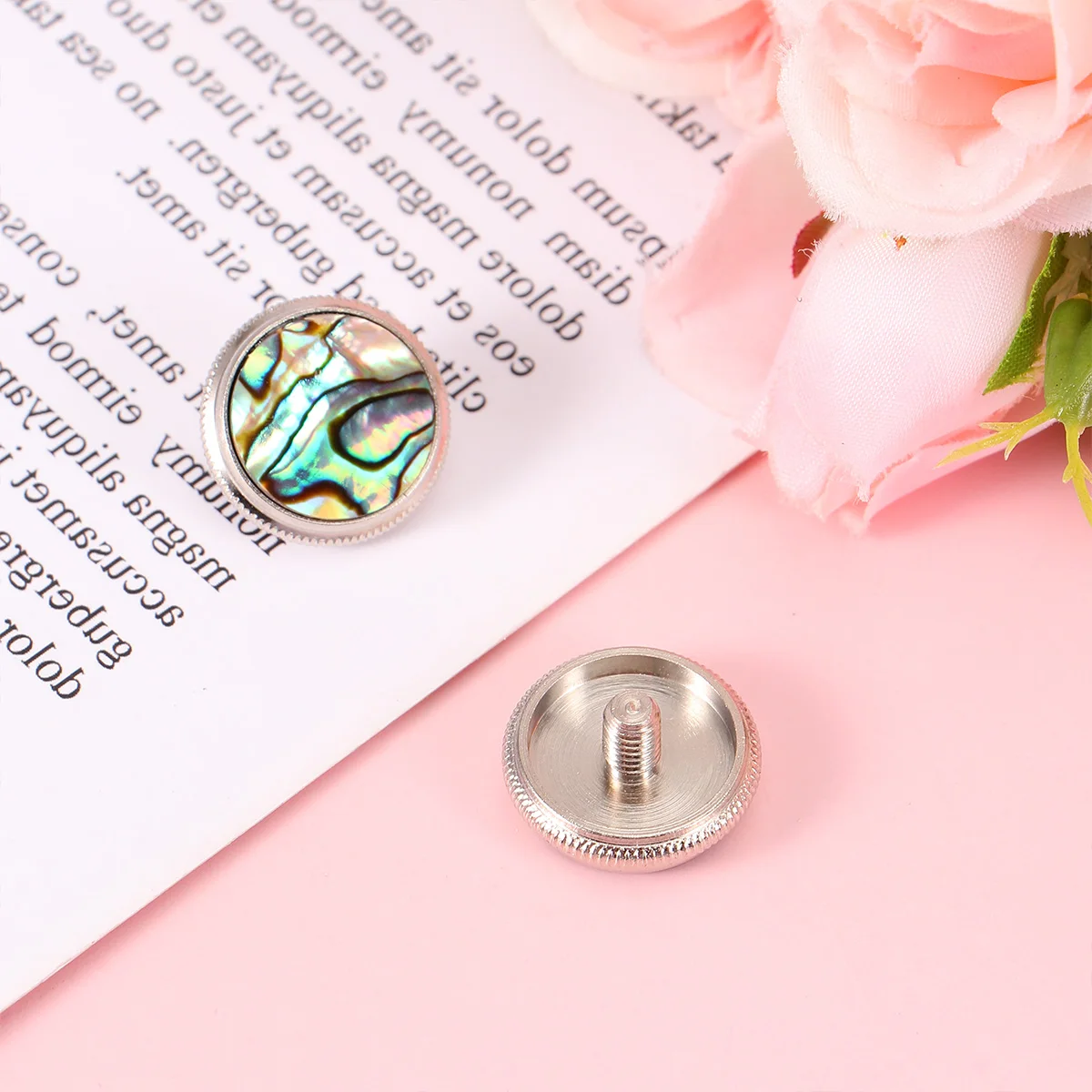 

3pcs Piston Button Snap Buckle Trumpet Musical Instrument Replacement Accessory Durable Copper Material Repair Tool Abalone