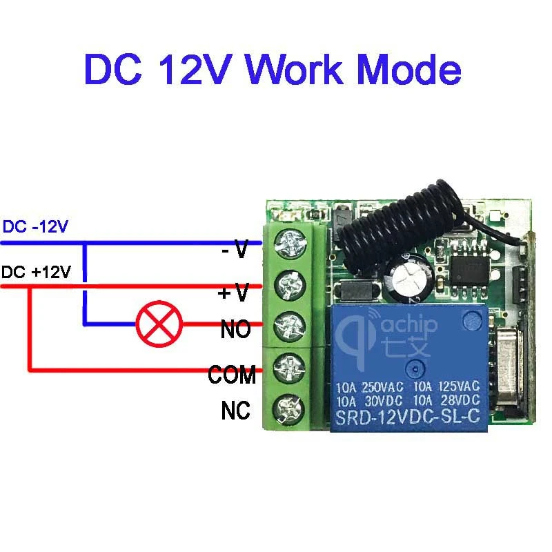 Remote Control Relay Jog Self-locking Single-channel Switch Wireless Universal For Led Light Gate Garage Door Relay Receiver